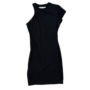 Susana Monaco Asymmetrical Black Dress Pit to Pit 14‎